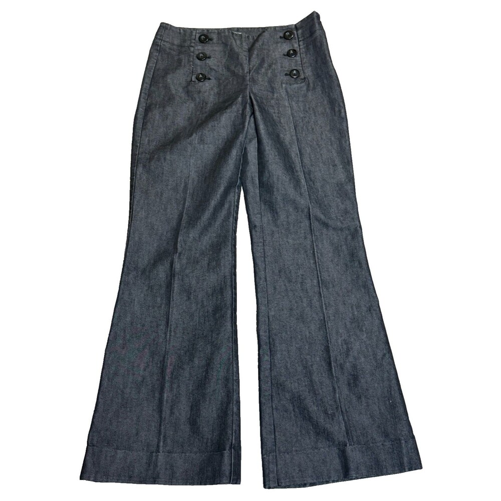 Kenneth Cole Reaction 4 Flare Jeans Dark Wash Flat Front Stretch‎ Retro Urban
